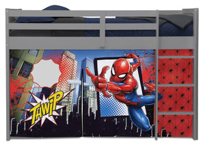 Spider-Man (1163) 9-Spider-Man Loft Bed Tent - Curtain Set for Twin Loft Bed