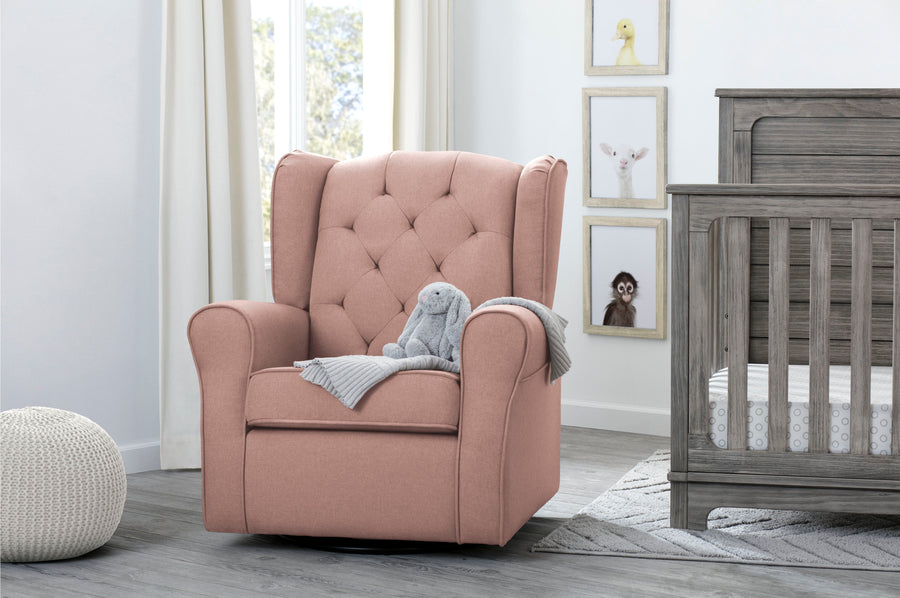 Blush (636) 1-Emma Nursery Glider Swivel Rocker Chair