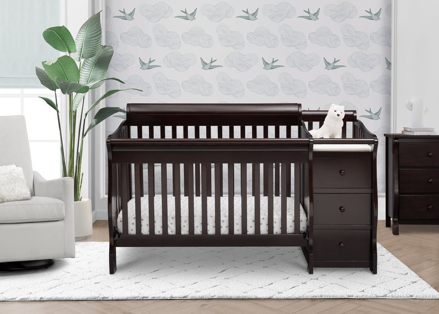Dark Chocolate (207) 7-Princeton Junction Convertible Crib and Changer