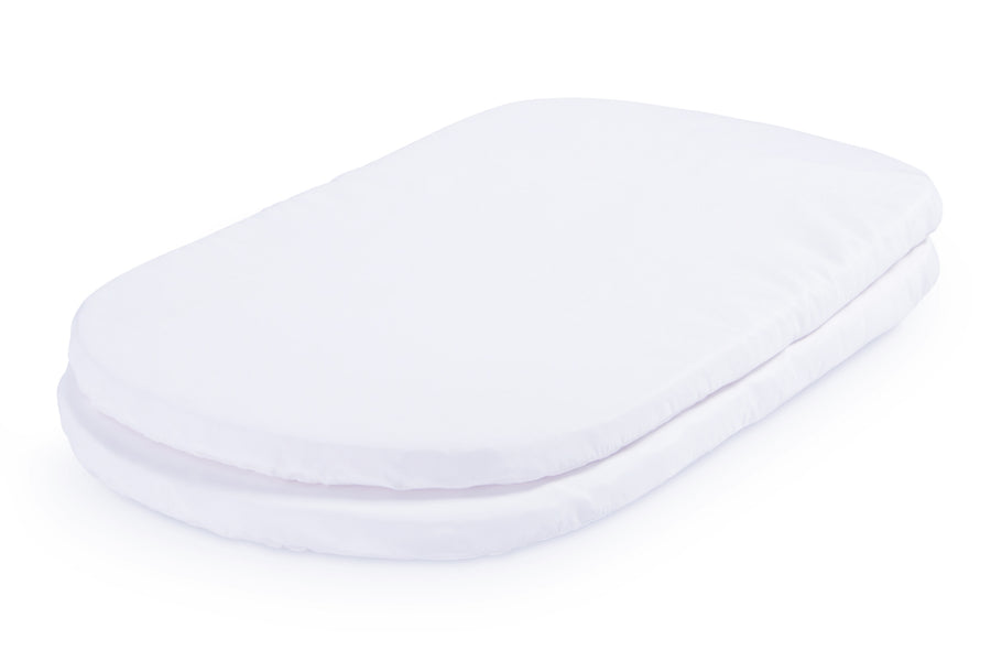 White (100) 3-Fitted Bassinet Sheet Set, 2-Pack - Compatible with the Following Little Folks Bassinet: LF25405