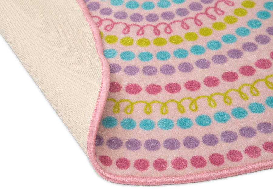Rainbow Dot (3023) 4-Rainbow Dot Round Area Rug for Kids, 39-Inch
