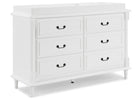 Bianca White (130) 8-Juliette 6 Drawer Dresser with Changing Top
