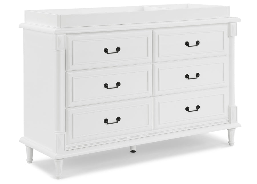 Bianca White (130) 8-Juliette 6 Drawer Dresser with Changing Top