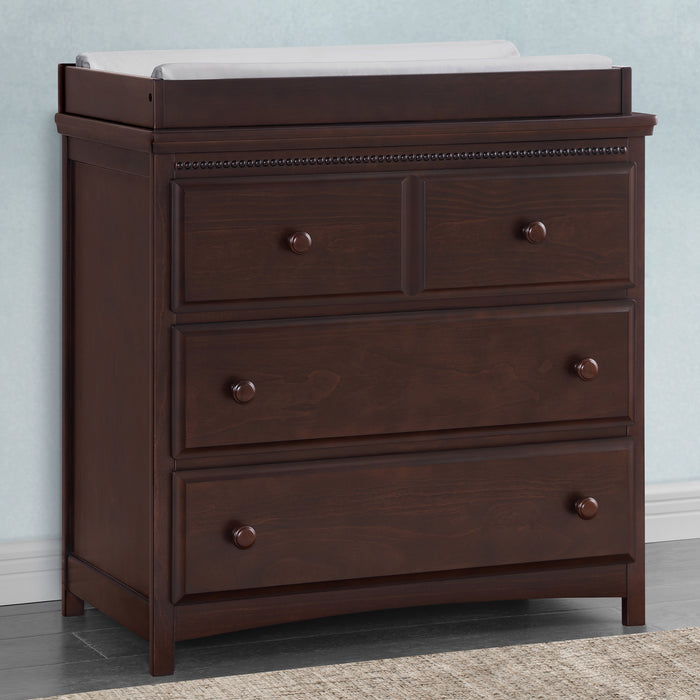 Walnut Espresso (1324) 0-Emerson 3 Drawer Dresser with Changing Top