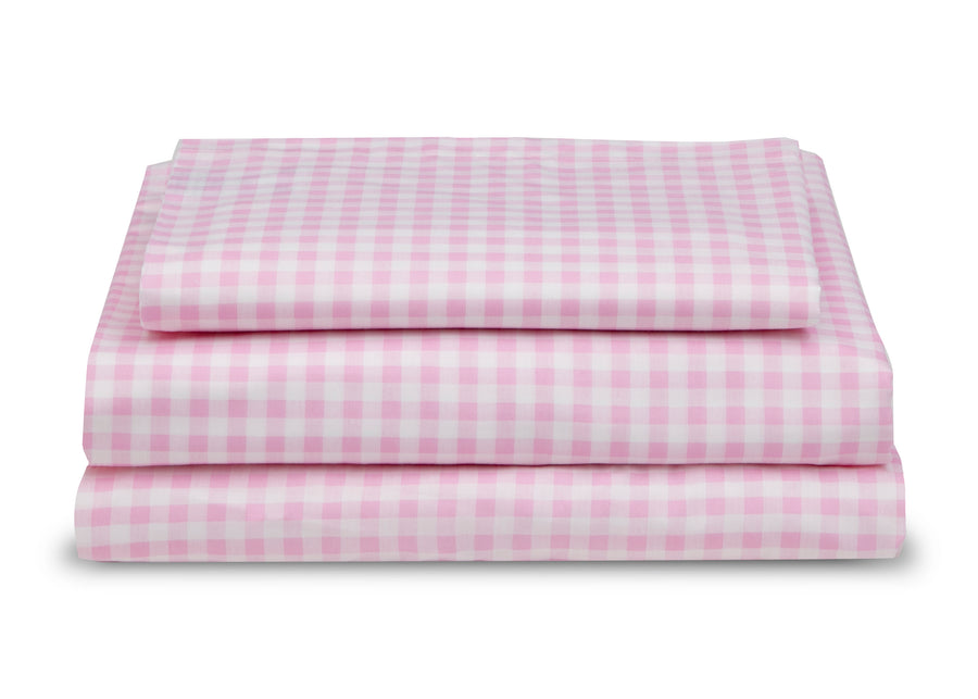 DCB: Pink Gingham (3022) 5-Pink Gingham 3-Piece Twin Sheet Set