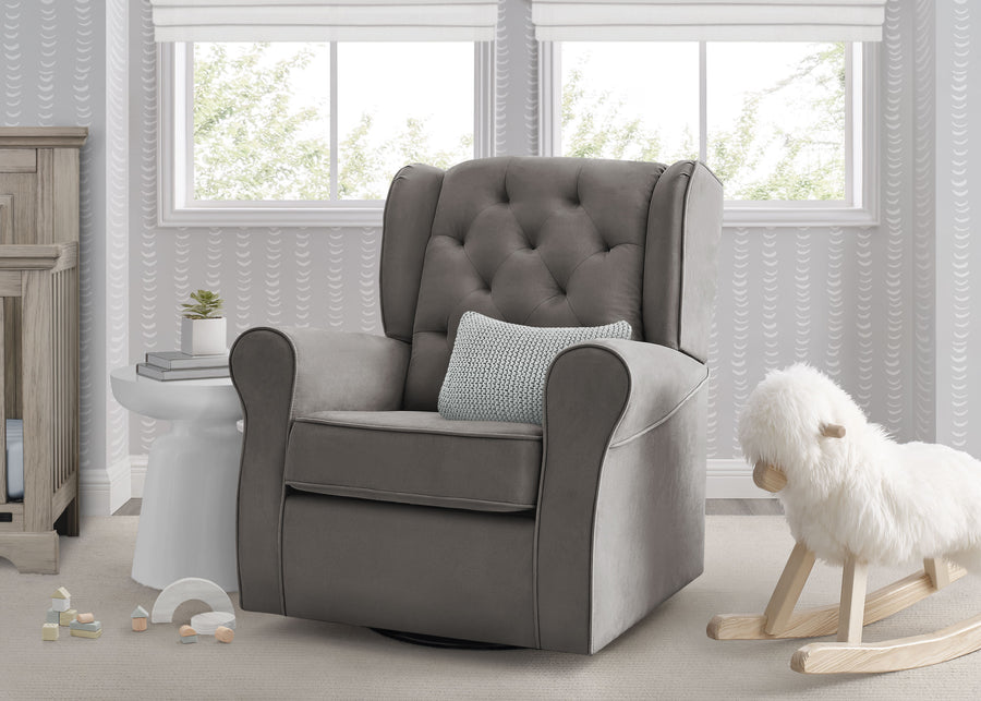 Graphite (018) 1-Emerson Nursery Glider Swivel Rocker Chair