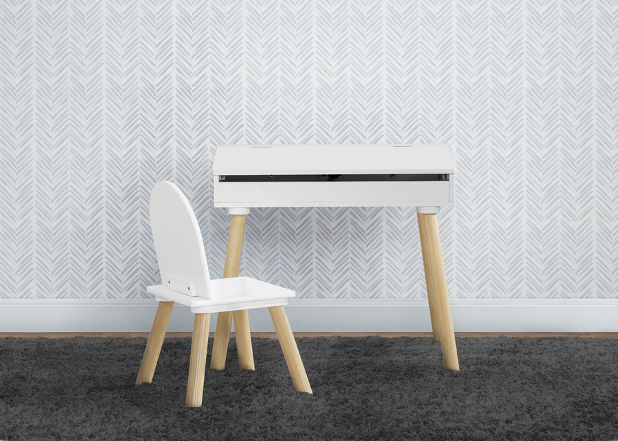 Bianca White (130) 1-Ollie Lift-Top Desk and Chair Set for Toddlers & Up