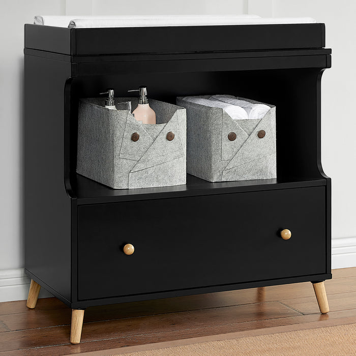Ebony with Natural (1482) 2-Essex Convertible Changing Table with Drawer